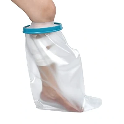 Image of DESTRIC Waterproof Leg Cast Cover for Shower,Cast and Bandage Protector Bathing,Watertight Plastic Protection Reusable Seal Broken Knee Foot Ankle Wound