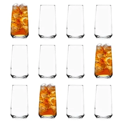 Image of LAV 12x Clear 480ml Lal Highball Glasses Tall Hi Ball Glass Water Gin Juice Cocktail Drinking Glassware Tumblers Set