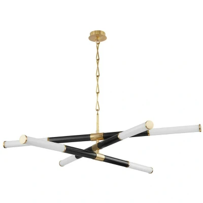 Image of Huntington Led Chandelier Aged Brass, Extruded Jade, 3000K