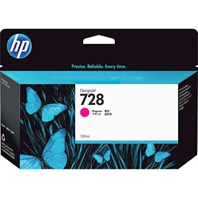 Image of HP 728 F9J66A Magenta 130 ml Genuine Ink Cartridge with Original DesignJet Ink, for T730 and T830 Large Format Plotter Printers 729 Printhead
