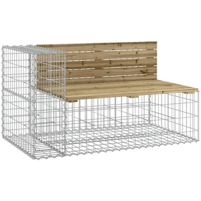 Image of vidaXL Garden Bench Gabion Design 122x71x65.5 cm Impregnated Wood Pine