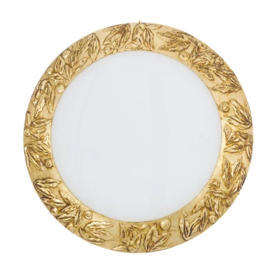 Image of Serena Glass Decorative Flush Ceiling Light 3 24 Carat Gold