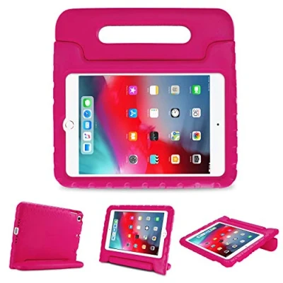 Image of ProCase Kids Case for iPad Mini 5 / 4, Ultra Lightweight Shockproof Friendly Protective Cover Rugged with Handle Kickstand Magenta