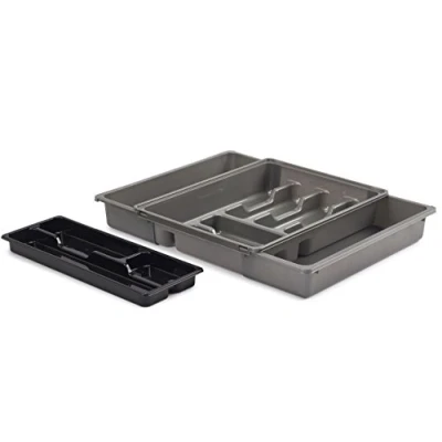 Image of Whitefurze Adjustable Drawer Organizer, Plastic, Silver