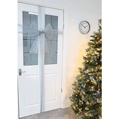 Image of Christmas Concepts® Silver Fabric Wedding Door Bow Decoration Make Your Own