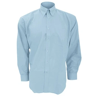 Image of Kustom Kit Mens Workwear Oxford Long Sleeve Shirt (20inch) (Light Blue)