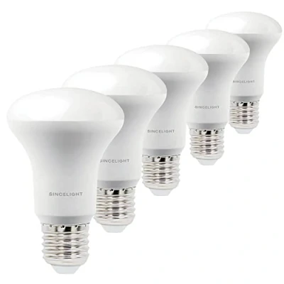 Image of SINCELIGHT E27 R63 LED Spot Light Bulb, Reflector with Milky Diffuser, 8W(75W Equivalent), Cool White 6000K, 120 Floodlighting Beam Angle (Pack of 5)
