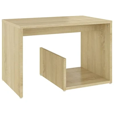 Image of vidaXL Side Table in Sonoma Oak Modern Rectangular Living Room End Engineered Wood Construction