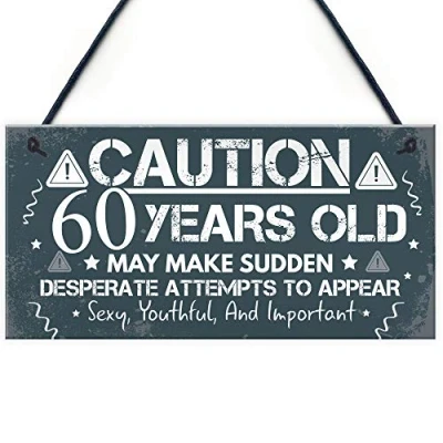 Image of RED OCEAN 60th Birthday Card For Men Women Friend Gifts Him Her Decorations Present