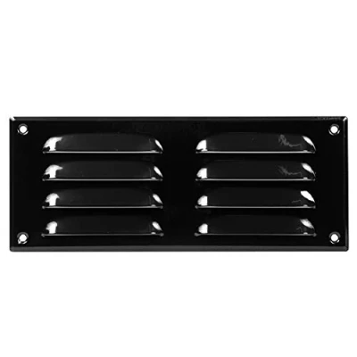 Image of 260x105mm / 10x4&quot; inch Black Metal Air Vent Grille Cover with Insect Mesh Ventilation