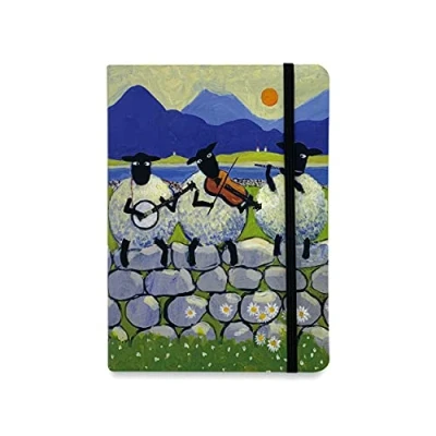 Image of &quot;Bl ewe Grass&quot; Flexible Pocket Notebook by Thomas Joseph Funny Sheep