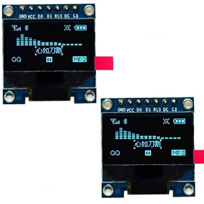 Image of Fasizi 2Pcs 7Pin 0.96 Inch OLED Display 12864 SPI IIC Serial LCD Screen Module for Arduino Blue font
