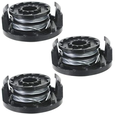 Image of SPARES2GO Line &amp; Spool + Cover for Spear Jackson S3525ET Strimmer Trimmer (Pack of 3)