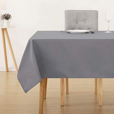 Image of Deconovo Oxford Decorative Table Cloth Rectangle Water Resistant Tablecloth for Home 137x200cm(54x79in) Grey