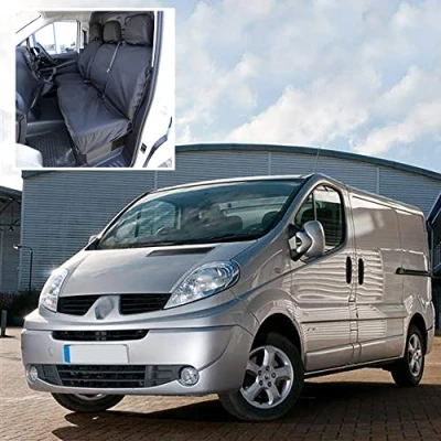 Image of My Van Seat Covers MVSC430BAD3 Tailored Heavy Duty Waterproof Front (No Split Passenger Seat) Black To Fit Vauxhall Vivaro 2001 2014