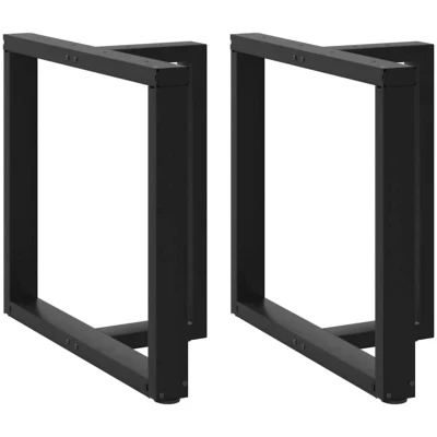 Image of vidaXL Dining Table Legs T Shaped 2 pcs Black 80x35x(72 73) cm Steel