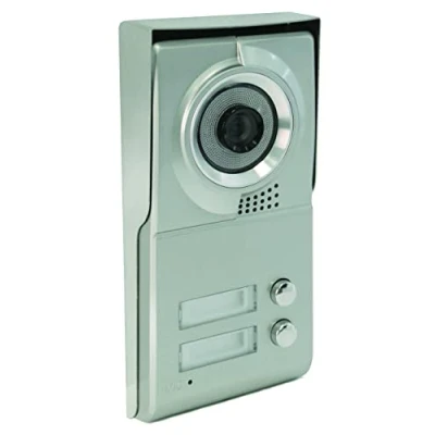 Image of SCS Sentinel PMP0013 2 Button Street Plate For 4 Wire Collective Video Intercom Housings Aluminium Front Viewing Angle 110 Label Holder 2B1