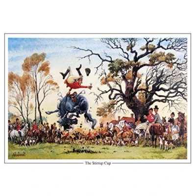 Image of &#039;&quot;The Stirrup Cup by Norman Thelwell Fox Hunting and Horses A5 Greeting Card with Envelope