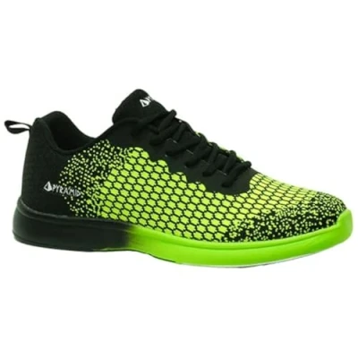Image of Pyramid Men&#039;s Path Lite Seamless Mesh Bowling Shoes, Black/Voltage Lime, 12