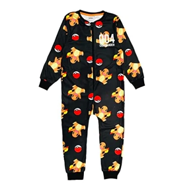 Image of Pokemon Boys Onesie, Black/Orange, Age 9 10 Years