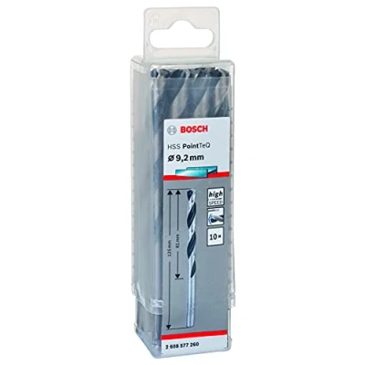 Image of Bosch Professional 10 Piece PointTeQ HSS Twist Drill Bit (for Metal, 9.2 x 81 125 mm, Driver Accessories)