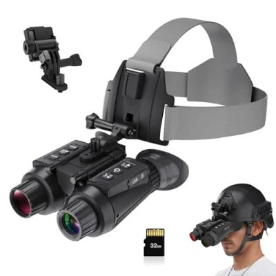Image of SUZLAZYR NV8300 Night Vision Goggles Head Mounted, 3D Visual/4K Binoculars for Adults, 8X Digital Zoom, 7 Level Infrared Helmet