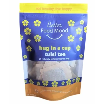 Image of Better Food Mood Holy Basil Tulsi Tea Herbal (25 Bags) No Caffeine (Holy Basil) for Sleep, Stress Relief &amp; Boosting Immunity