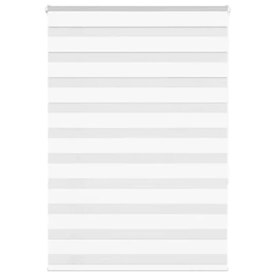 Image of vidaXL Zebra Roller Blind, White, 105 x 150 cm, Fabric Width 101 Polyester, Blind for Windows, Blinds Windows