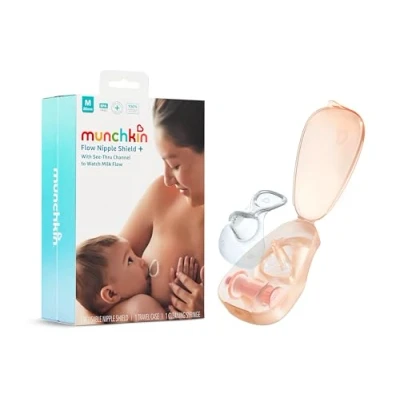 Image of Munchkin Flow 20mm Nipple Shield+ See Your Milk While You Breastfeed Breast Feeding &amp; Baby Essentials