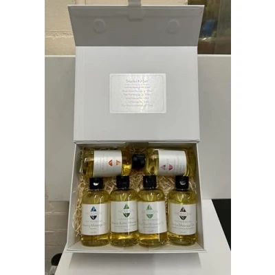 Image of Massage Oil Gift Set (6 x 125ml) Lavender, Muscle Aches, Fresh Feet, Detox, Citrus and Rose Geranium Blends