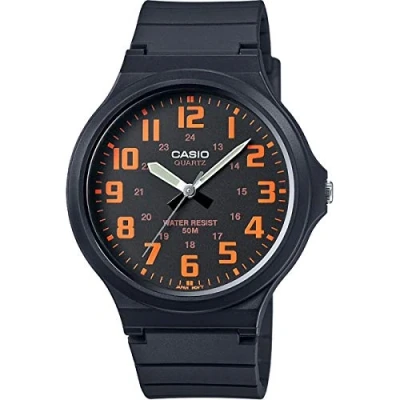 Image of Casio Unisex 42.00mm Quartz Watch with Black Analogue dial and Rubber Strap MW 240 4BVEF