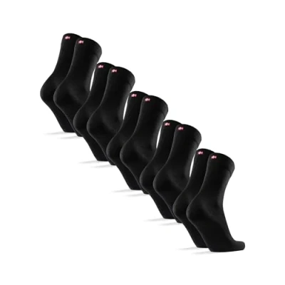 Image of DANISH ENDURANCE Merino Wool Socks Mens, Moisture Wicking Dress Socks, Thermal, Breathable Mens Premium Black 5 Pack, Black, 9 12