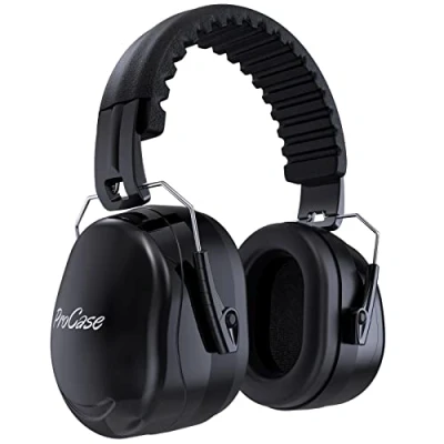 Image of ProCase Adult Ear Defenders, 32db Noise Cancelling Headphones Autism Protectors Adjustable Hearing Protection Safety Muffs for Sleeping Construction Shooting Machinery Work Mowing Black