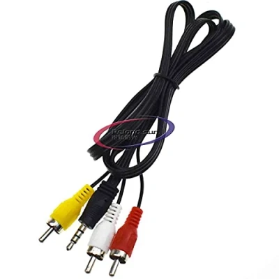 Image of 3.5mm to 3 RCA Male Plug Stereo Audio Video AUX Cable Cord (1M)