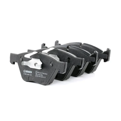 Image of BP1028, E190R011199060 Brake pad set BOSCH 0 986 494 118 Low Metallic with anti squeak plate, piston clip BMW: 5 Saloon, 3 Coupe, Touring