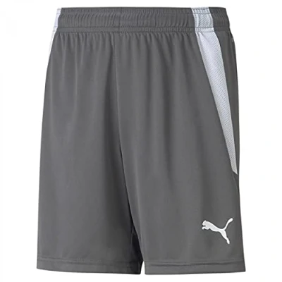 Image of puma Unisex Kids Teamliga Jr Knitted Shorts, Smoked Pearl White, 164 UK