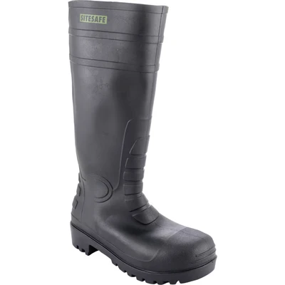 Image of Sitesafe Safety Wellington Boot CLASS S5 Black Size 3