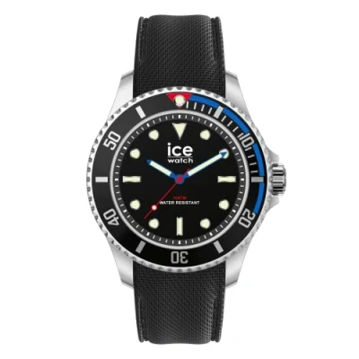Image of Ice WATCH Steel Black Blue Red Men&#039;s Wristwatch With Silicon Strap 020379 (Medium)