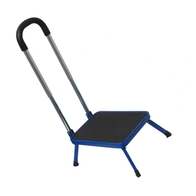 Image of SecureFix Direct Single Caravan Folding Step With Handrail (Non Slip Motorhome Platform Support)