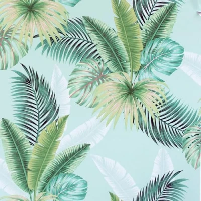 Image of Arthouse Miami Tropical Mint Green Wallpaper Vibrant Leaves Exotic Design Lively Feel to The Room 921406