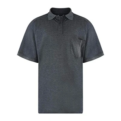 Image of Kam New Big Mens King Sizes Basic Plain Polo Neck T Shirt Tee 2XL 3XL 4XL 5XL 6XL 7XL 8XL Charcoal