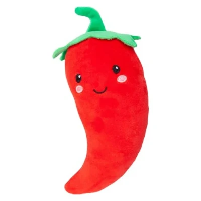 Image of VFM Chilli Soft Toy Food Themed Cute Plush Cuddly Fluffy Stuffed Plushie, Gifts for Birthday, Valentine&#039;s Day Chirstmas 16cm Multi Coloured