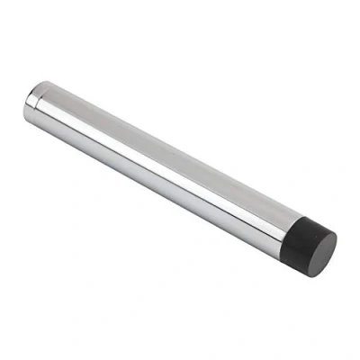 Image of Zoo Hardware ZAB12CP Polished Chrome 100mm Cylinder Solid Projection Door Stop Rubber Tipped WITHOUT Rose/Backplate