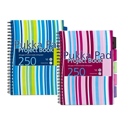 Image of 2 X Pukka A4 Project Book, Pink or Blue