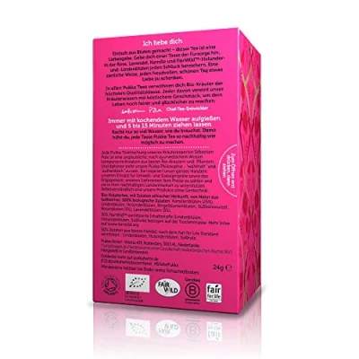 Image of (Pack Of 4) Organic Love Rose &amp; Chamomile HERBAL Tea PUKKA AYURVEDA