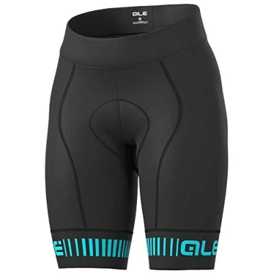 Image of Alé Cycling Women&#039;s PRR Strada Shorts, Black/Turquoise, XS
