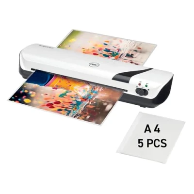 Image of GBC Inspire+ 4410031 A4 Laminator Includes Starter Kit of 5 Laminating Pouches (2 x 75 Microns) for to 125 mic up Size White (4410031)