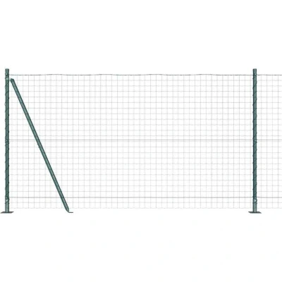 Image of vidaXL Euro Fence with 7 Flanged Posts 1.2x10 m Galvanised Steel