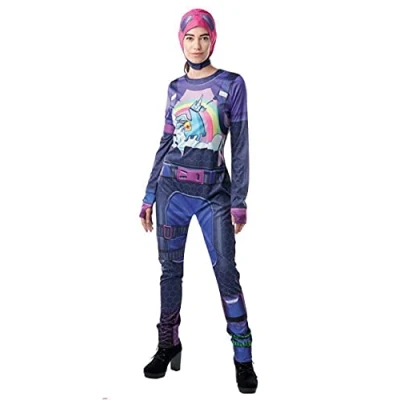 Image of Rubie&#039;s Official Fortnite Brite Bomber Costume, Adult Ladies UK Size 6, Gaming Skin