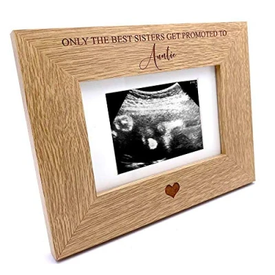 Image of ukgiftstoreonline The best sisters get promoted to auntie Baby Scan Frame